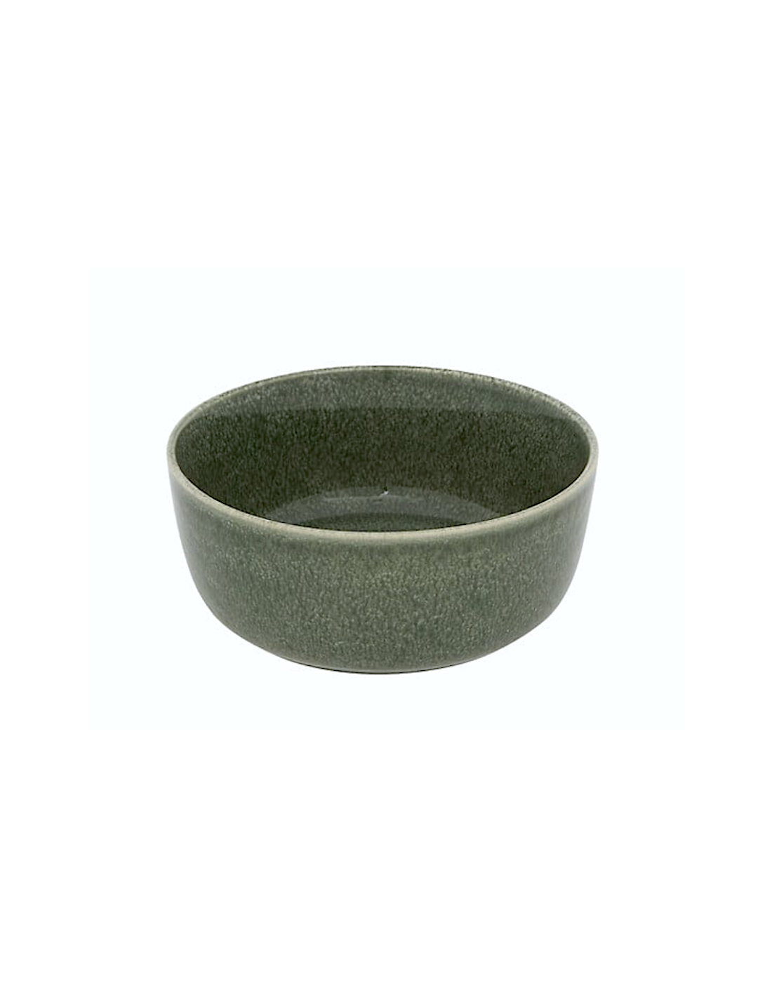 Coppetta, Terre Inconnue, diametro 15 cm, verde kaki, faience, altezza 6,3 cm
