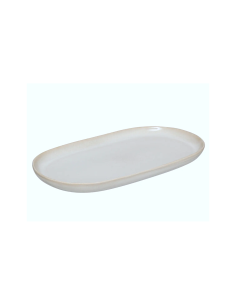 Piatto Ceramica Beige, Terre Inconnue, 31 x 17,5 x 2,6 cm, Stoneware, Elegante