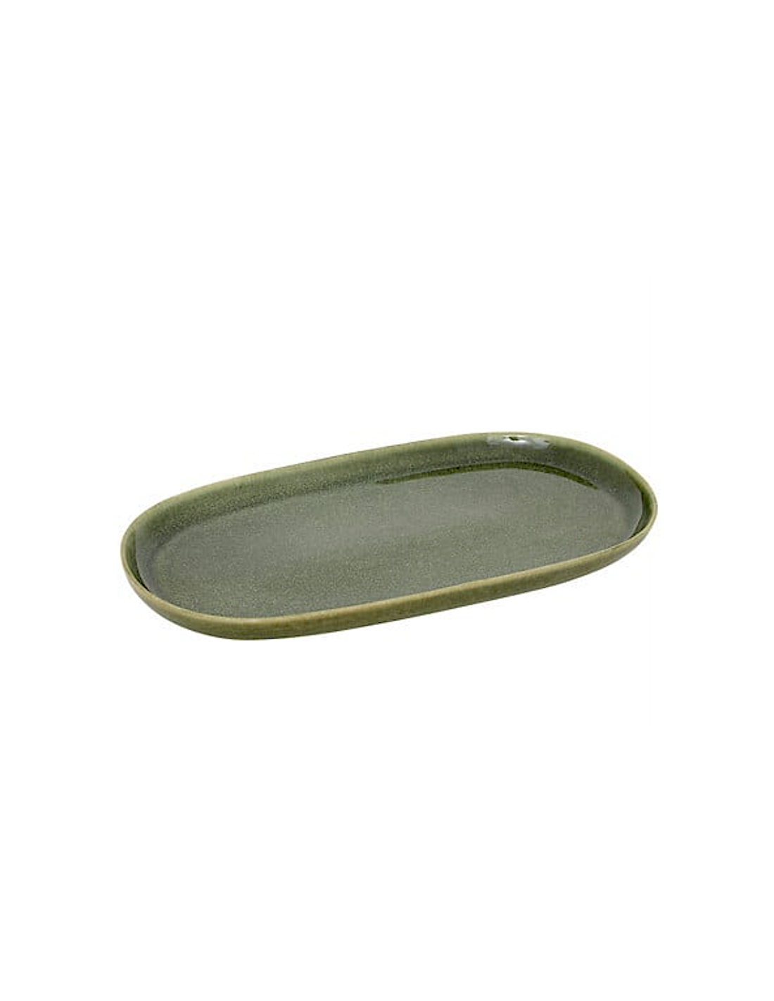Piatto Ceramica Verde Kaki, Terre Inconnue, 31 x 17,5 x 2,6 cm, Stoneware, Elegante