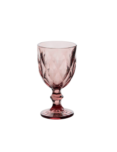 Calice da vino, Lea, 23 cl, vetro rosa, dimensioni 8x15,2 cm