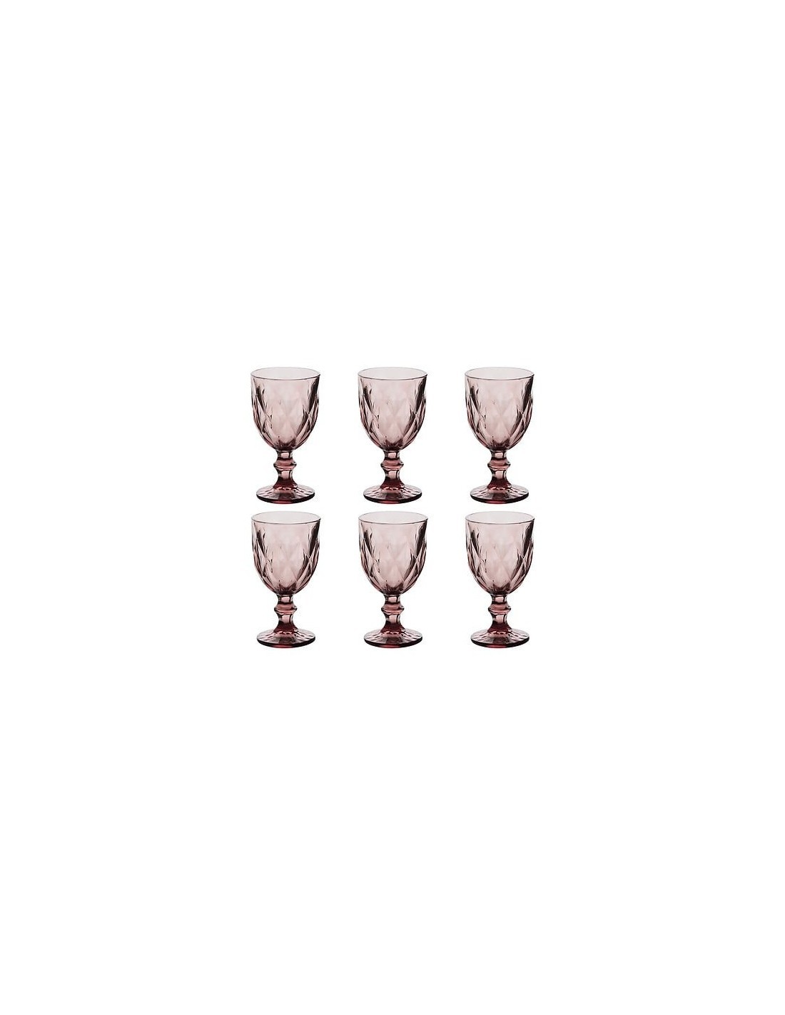 Calice da vino, Lea, 23 cl, vetro rosa, dimensioni 8x15,2 cm