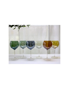 Set 6 calici da vino, Lucia, 42 cl, vetro multicolore, dimensioni 9,5x20 cm