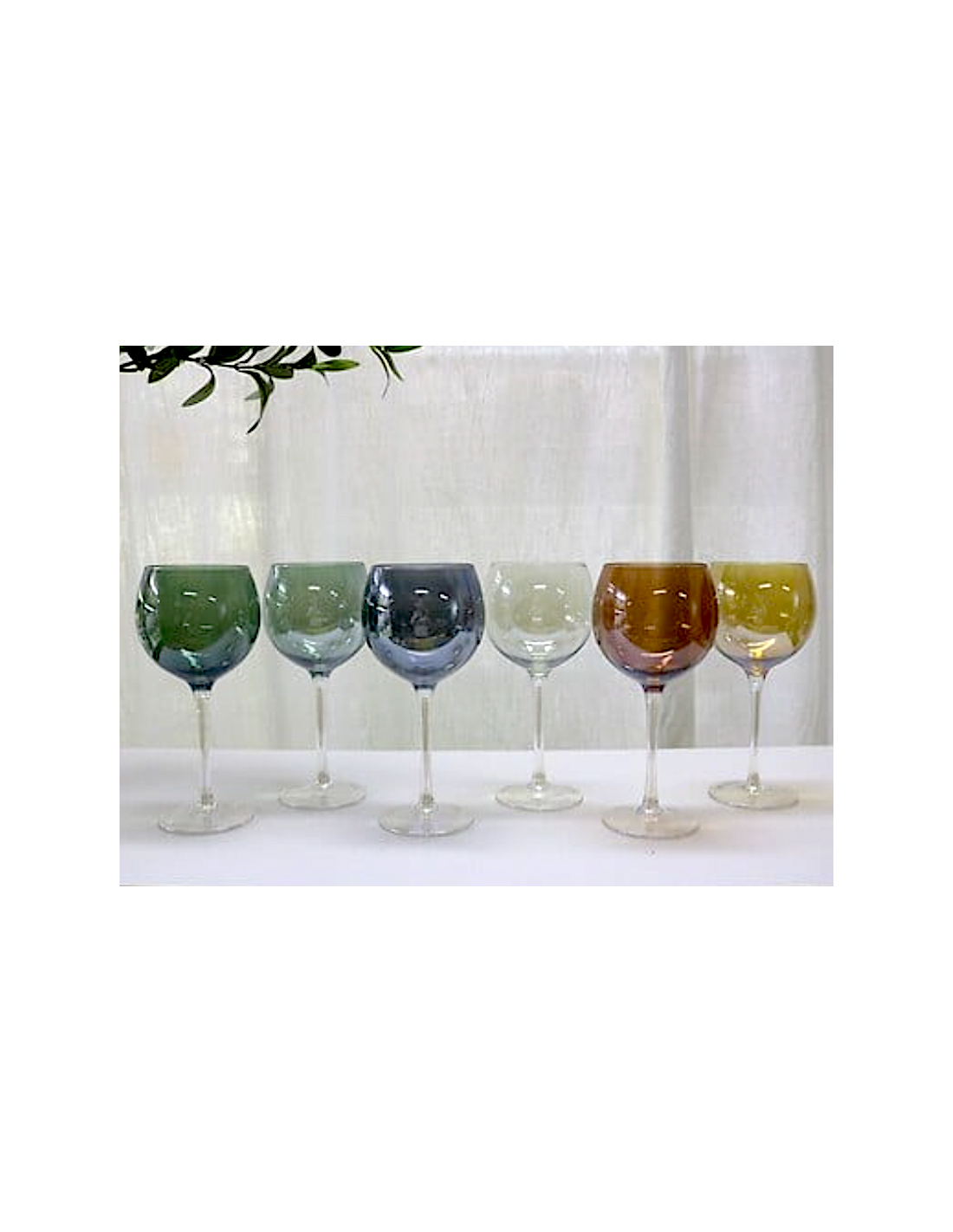 Set 6 calici da vino, Lucia, 42 cl, vetro multicolore, dimensioni 9,5x20 cm