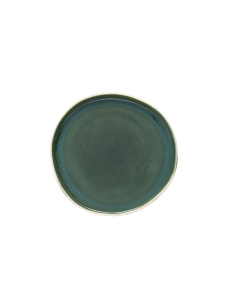 Piatto piano, Wonja, diametro 27 cm, verde, faience, 27 x 26,4 x 2,1 cm