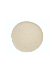 Piatto piano, Wonja, diametro 27 cm, crema, faience, 27 x 26,4 x 2,1 cm