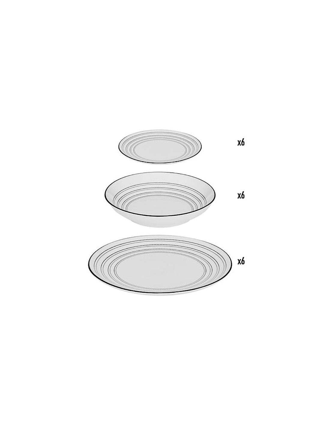 Servizio Piatti Lunova, 18 Pezzi, Bianco, Porcellana, Ø 26,6 cm, Elegante