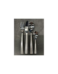 Set posate 24 pezzi, acciaio inox, finitura argento, Lira, 6 forchette, 6 coltelli, 6 cucchiai, 6 cucchiaini, 21,7 cm