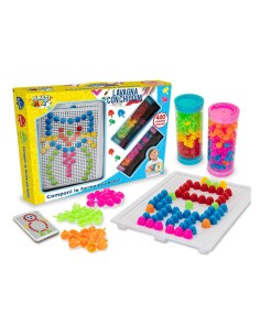 PLASTIART - LAVAGNA CON CHIODINI 420PZ COLORATI, GIOCO CREATIVO, EDUCATIVO PER BAMBINI 2