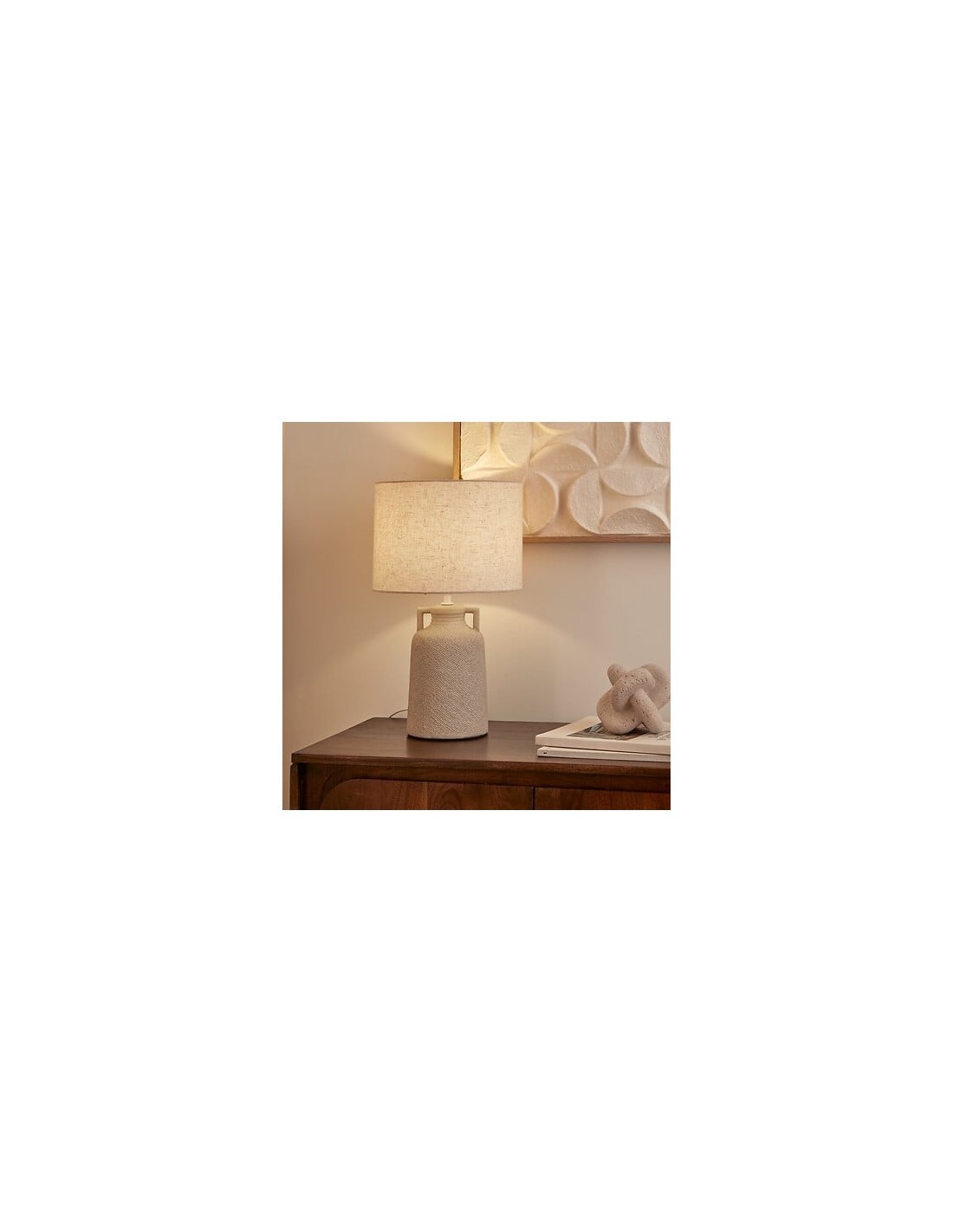 Lampada Gibus, altezza 45,5 cm, grigia, stoneware, diametro 28 cm