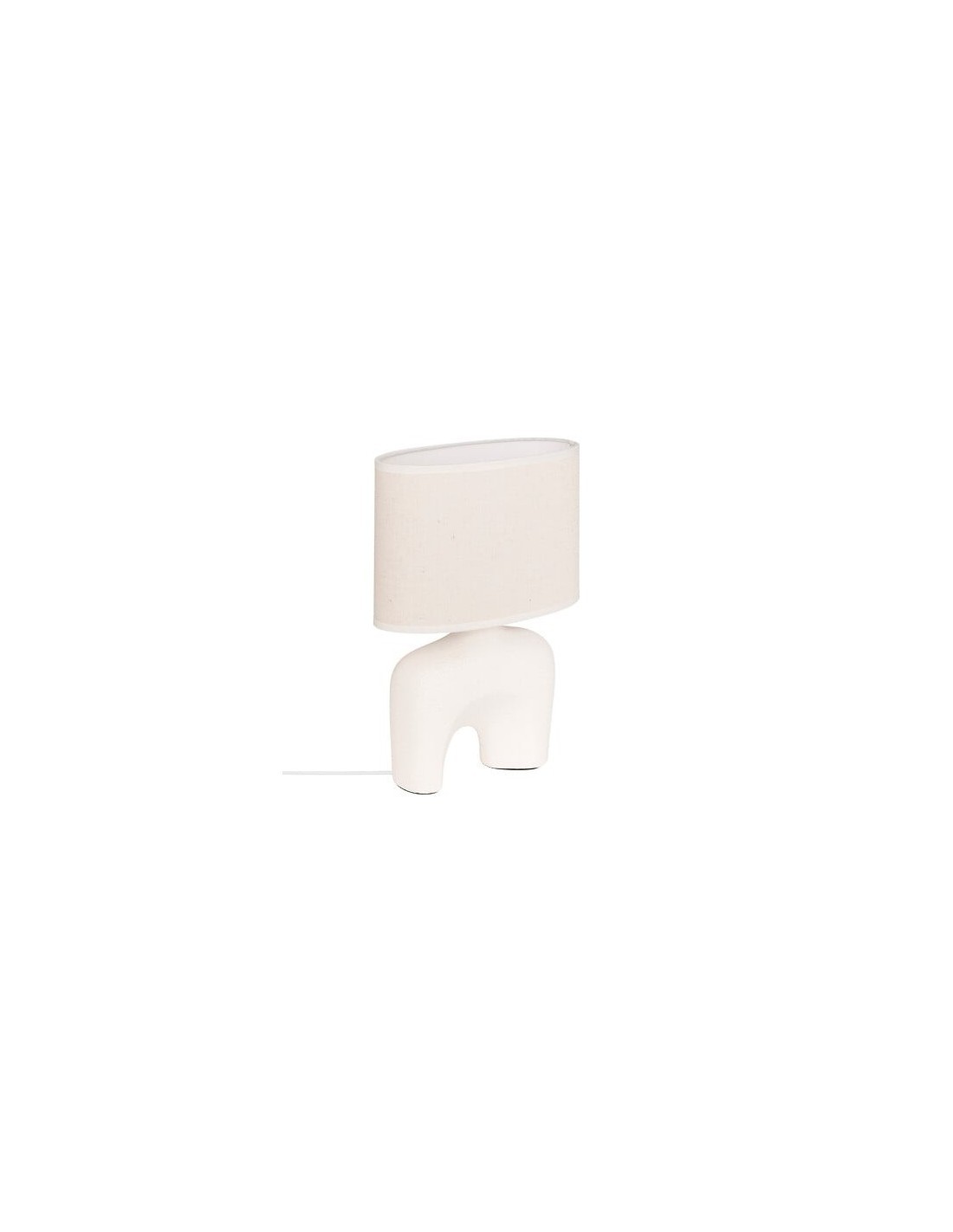 Lampada Gaby, bianca, H. 31,5 cm, L. 22 cm, design moderno, ceramica, collezione Wonja