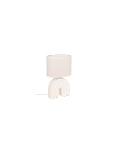 Lampada Gabin, bianca, H. 32 cm, L. 20 cm, design compatto, ceramica moderna