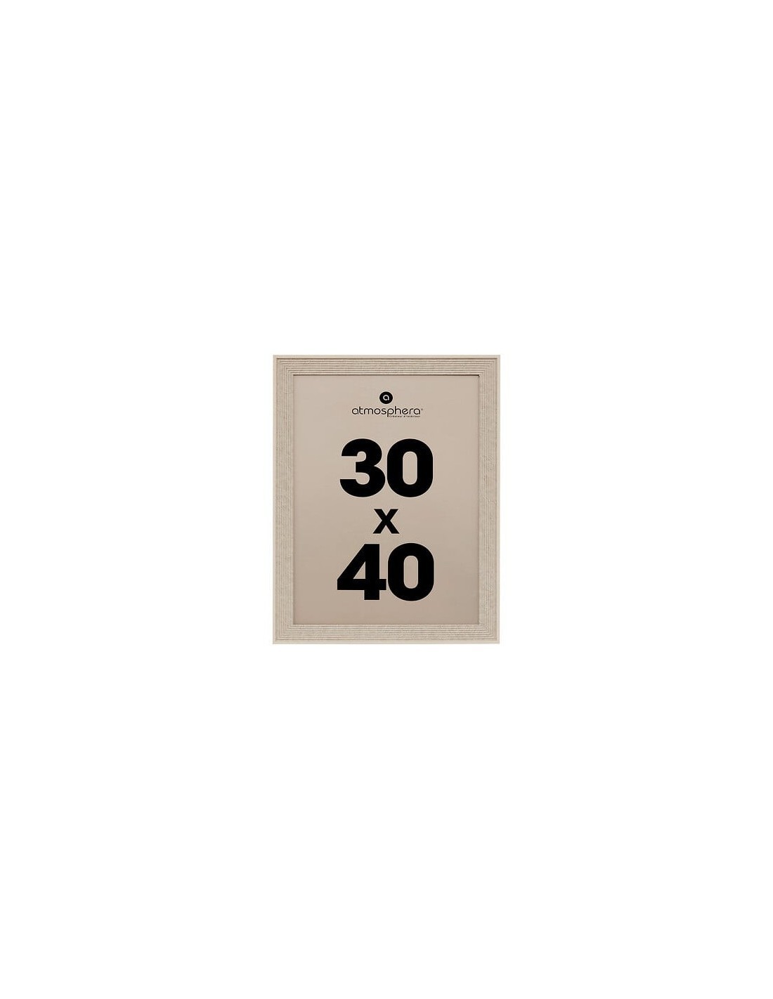 Cornice Missy, 30 x 40 cm, effetto pietra, beige, MDF e vetro, da parete, verticale e orizzontale