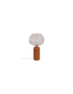 Lampada Phylas, D. 27,5 cm, A. 45,5 cm, ceramica camel, vetro, design moderno, decorazione elegante