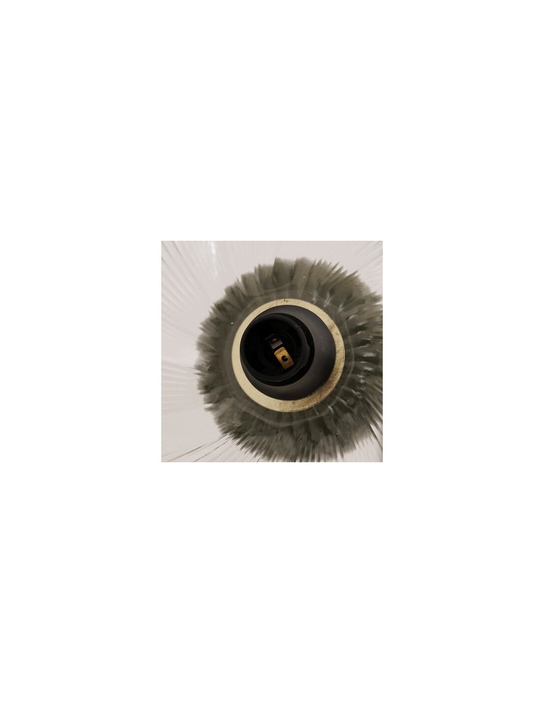 Lampada Phylas, D. 27,5 cm, A. 45,5 cm, ceramica verde kaki, vetro, design decorativo moderno
