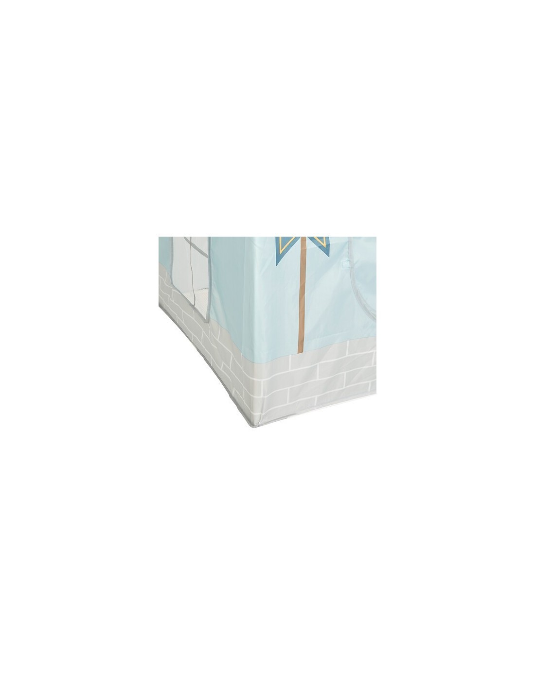 Tenda castello bambini, blu, L. 130 cm, P. 78 cm, H. 78 cm, leggera, con porta avvolgibile