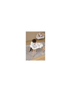 Tavolo Buldy, L. 68,5 cm, P. 46,5 cm, H. 43 cm, piano reversibile, bianco, tavolino giochi bambini