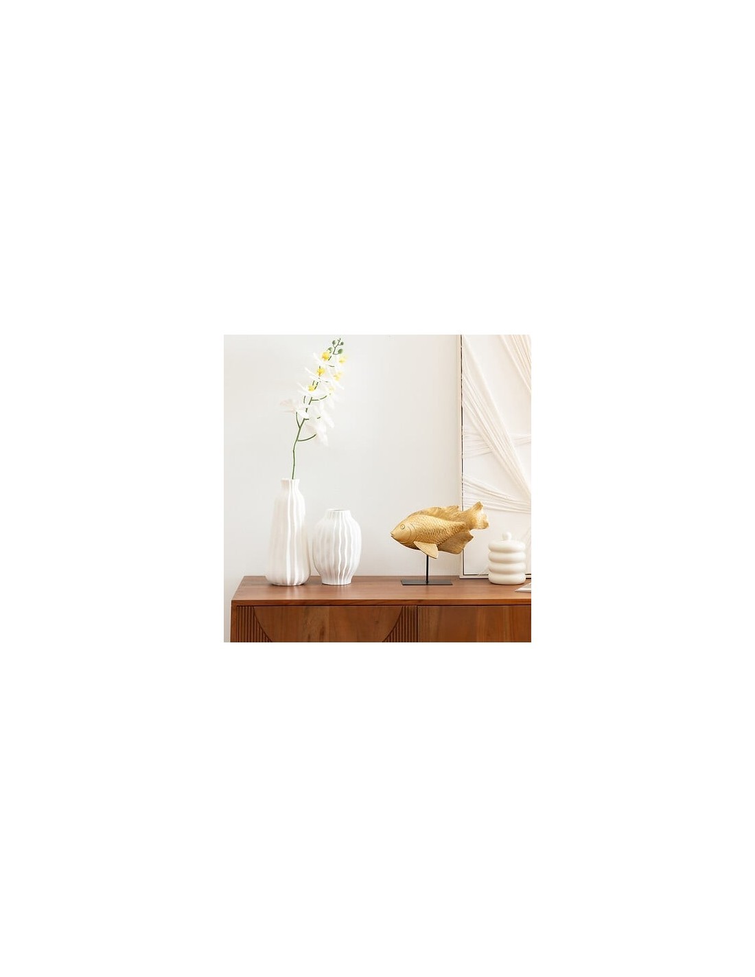 Vaso Fernan, ceramica bianca, D. 13 cm, H. 30 cm, design elegante, stoneware