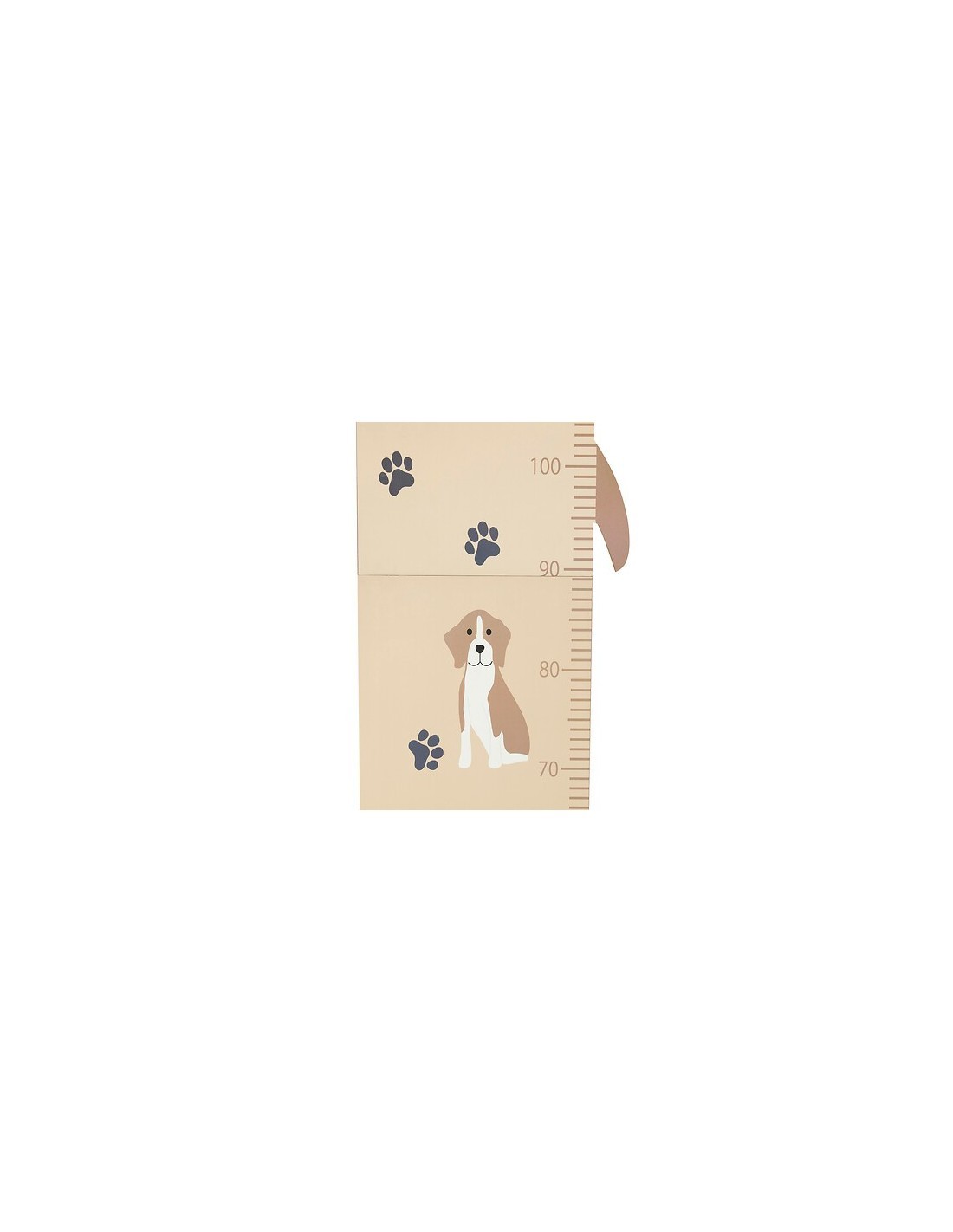 Metro da parete, cane Scott, legno MDF beige, H. 140 cm, L. 29 cm, decorazione bambini