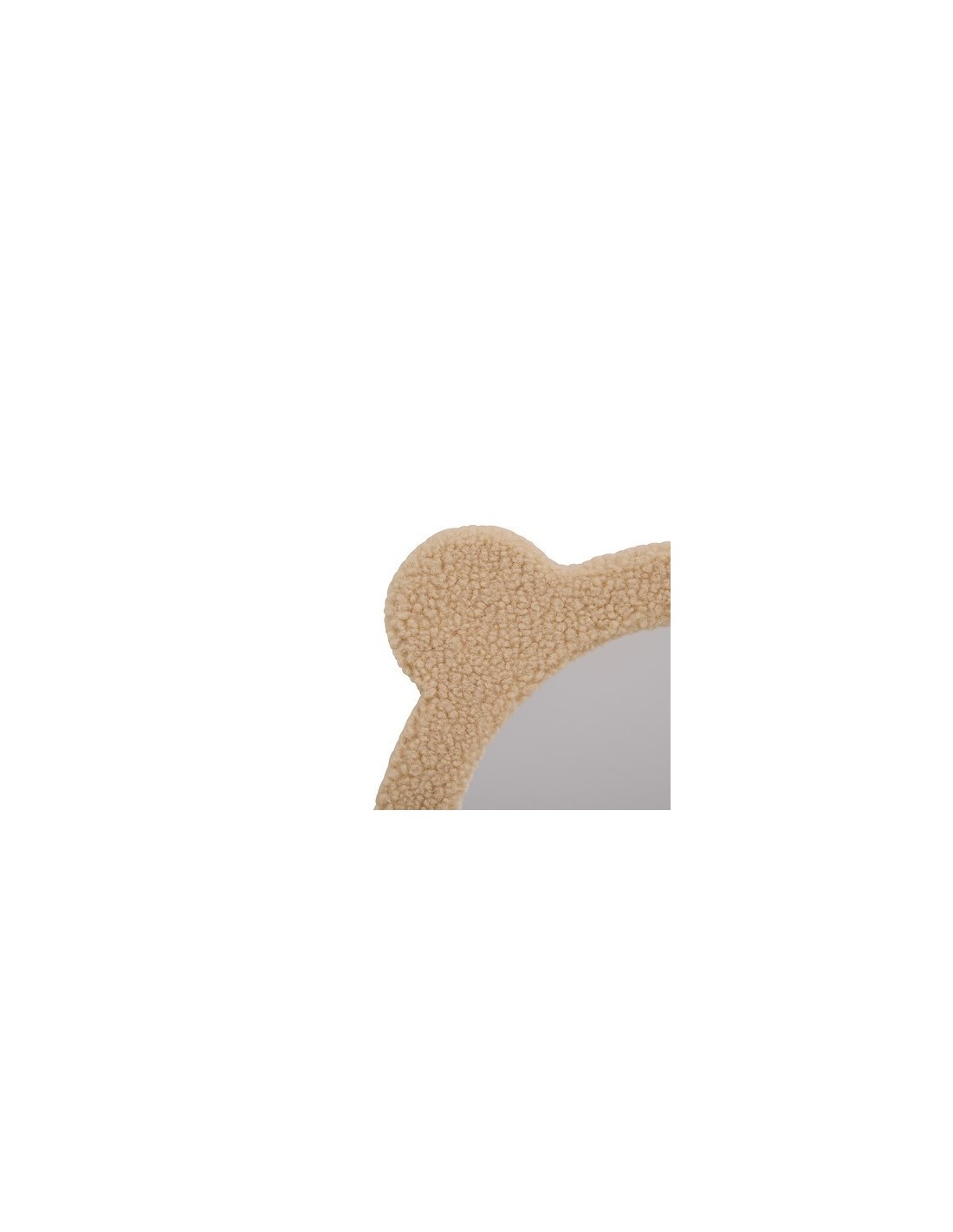 Specchio boucle, orsetto Beary, diametro 33,5 cm, marrone, MDF, vetro