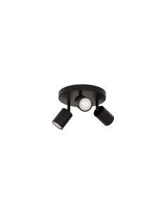 Lampadario 3 luci, Vico, metallo nero, diametro 20 cm, spot orientabile