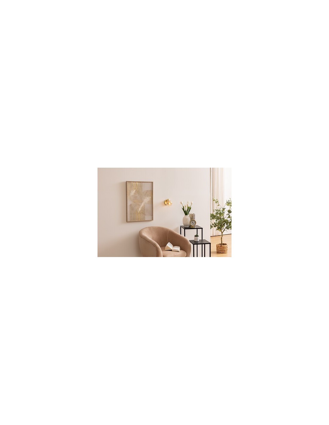 Applique Pilia, metallo dorato, vetro ambra, diametro 10 cm, spot orientabile