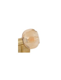 Applique Pilia, metallo dorato, vetro ambra, diametro 10 cm, spot orientabile