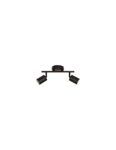 Applique 2 luci Vico, metallo nero, L. 28 x P. 10 x H. 16,5 cm, spot orientabile