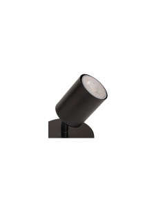 Applique Vico metallo nero diametro 10,5 cm, spot orientabile