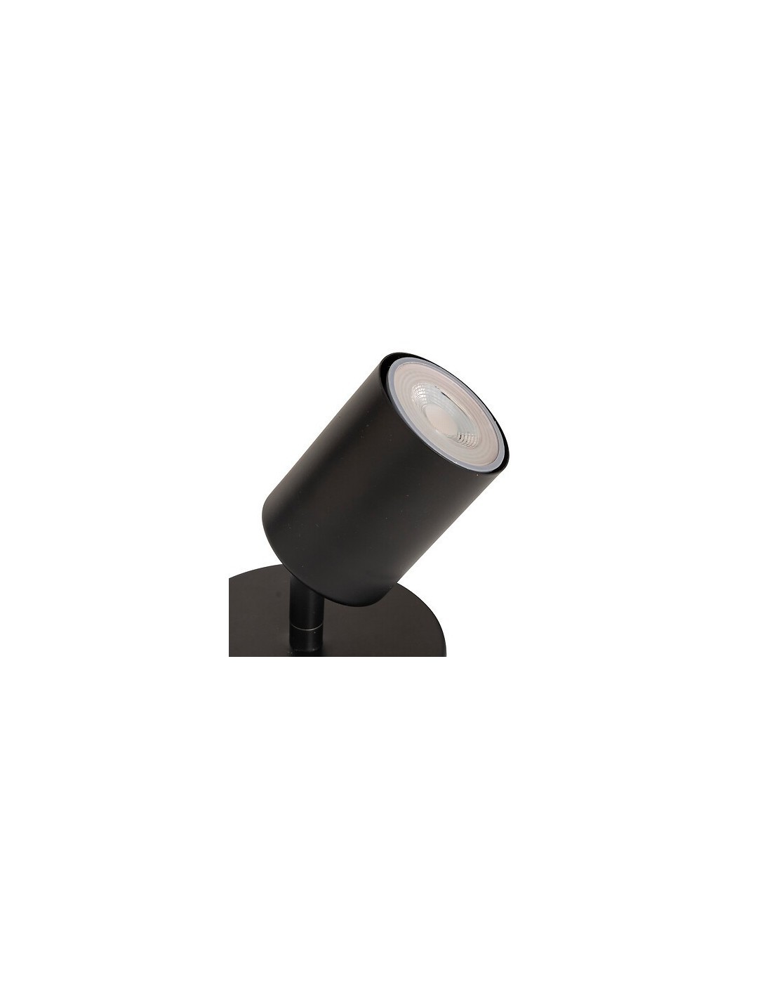 Applique Vico metallo nero diametro 10,5 cm, spot orientabile