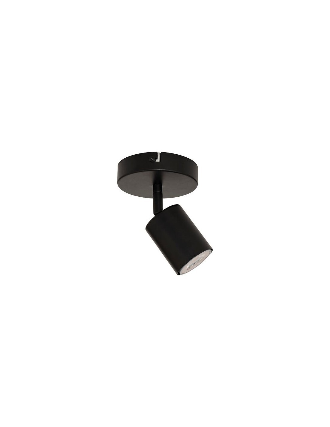 Applique Vico metallo nero diametro 10,5 cm, spot orientabile