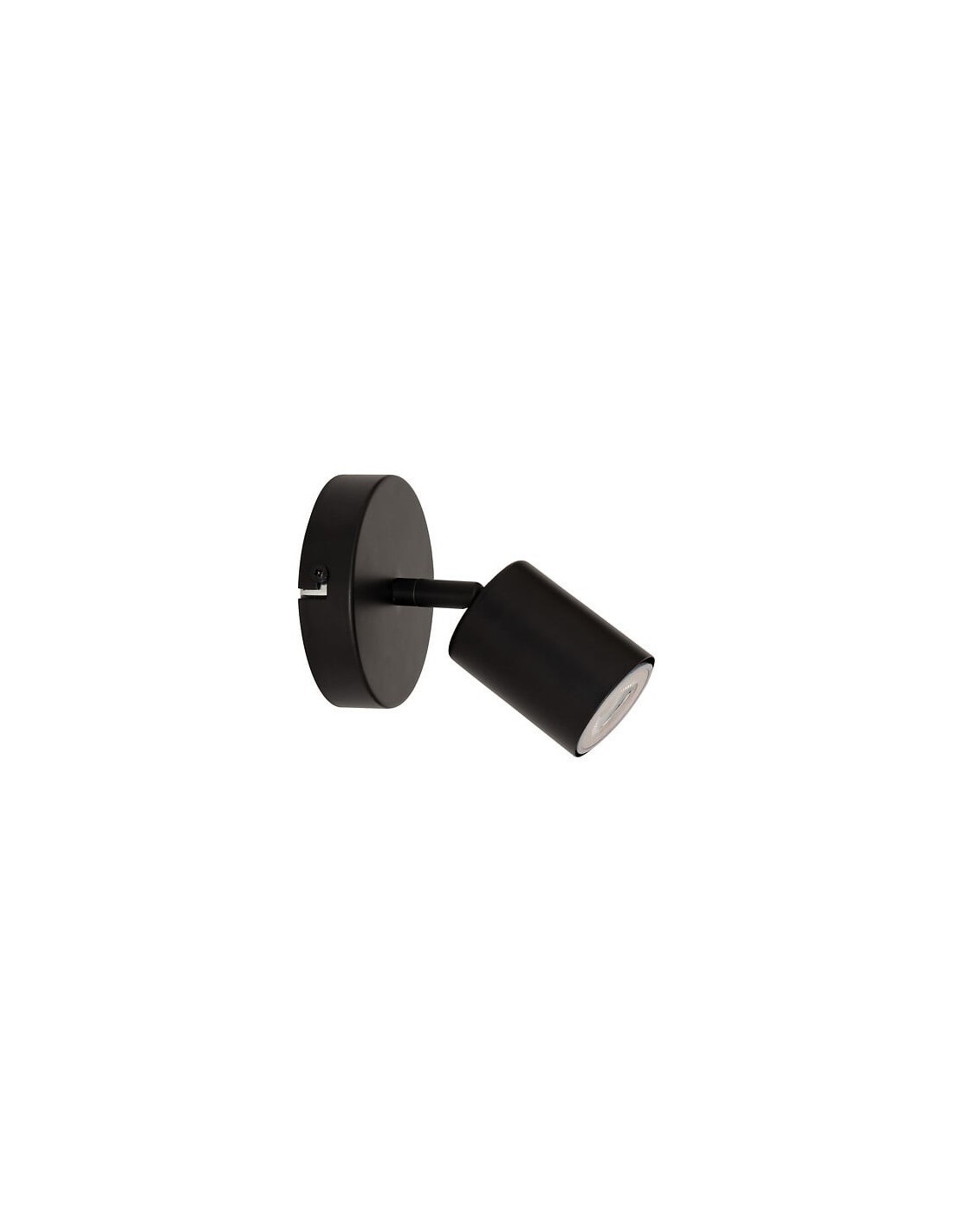 Applique Vico metallo nero diametro 10,5 cm, spot orientabile