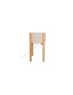 Lampada da terra, Rafa, D. 24 cm, H. 107 cm, legno beige, hevea, pvc, steel