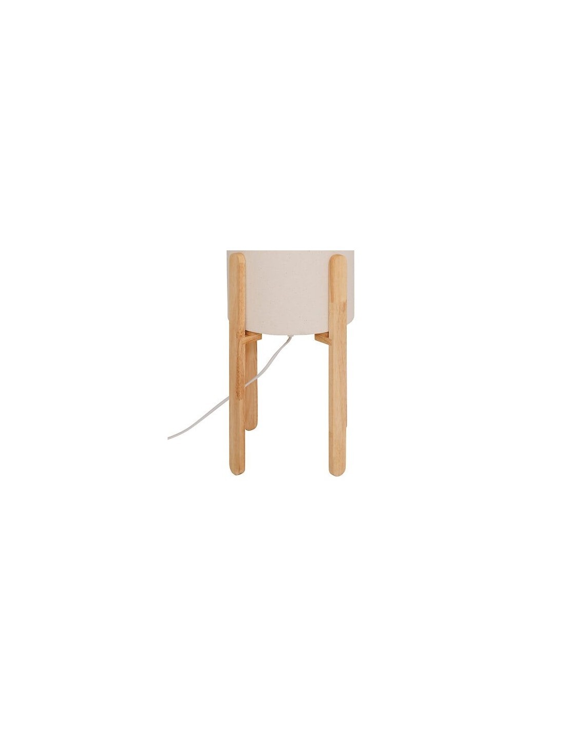Lampada da terra, Rafa, D. 24 cm, H. 107 cm, legno beige, hevea, pvc, steel