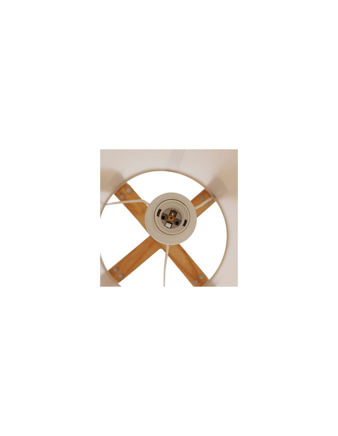 Lampada da terra, Rafa, D. 24 cm, H. 107 cm, legno beige, hevea, pvc, steel