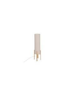 Lampada da terra, Rafa, D. 24 cm, H. 107 cm, legno beige, hevea, pvc, steel