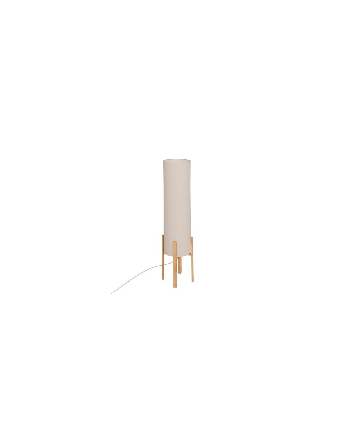 Lampada da terra, Rafa, D. 24 cm, H. 107 cm, legno beige, hevea, pvc, steel