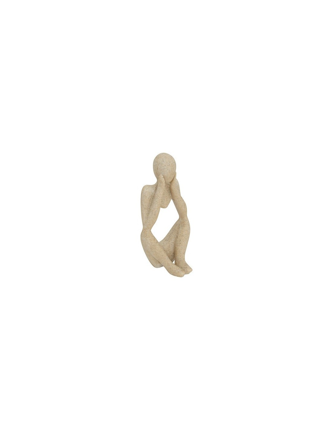 Set 3 statue donne, Aby, L. 6,5 cm, P. 5 cm, H. 11,5 cm, resina beige