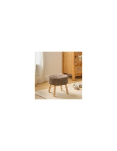 Sgabello d’appoggio, Spolo, D. 38 cm, H. 39 cm, ciniglia tonka, marron