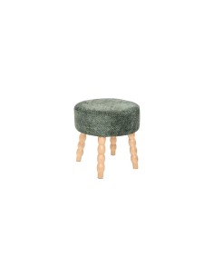 Sgabello d’appoggio, Spolo, D. 38 cm, H. 39 cm, ciniglia verde cedro