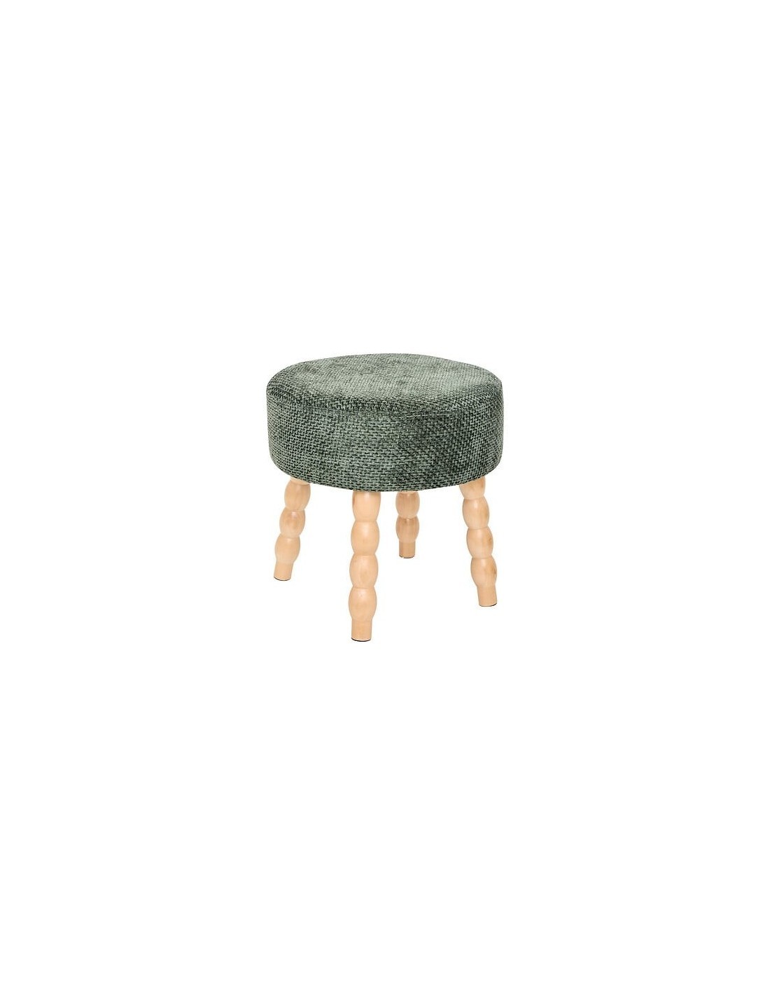 Sgabello d’appoggio, Spolo, D. 38 cm, H. 39 cm, ciniglia verde cedro