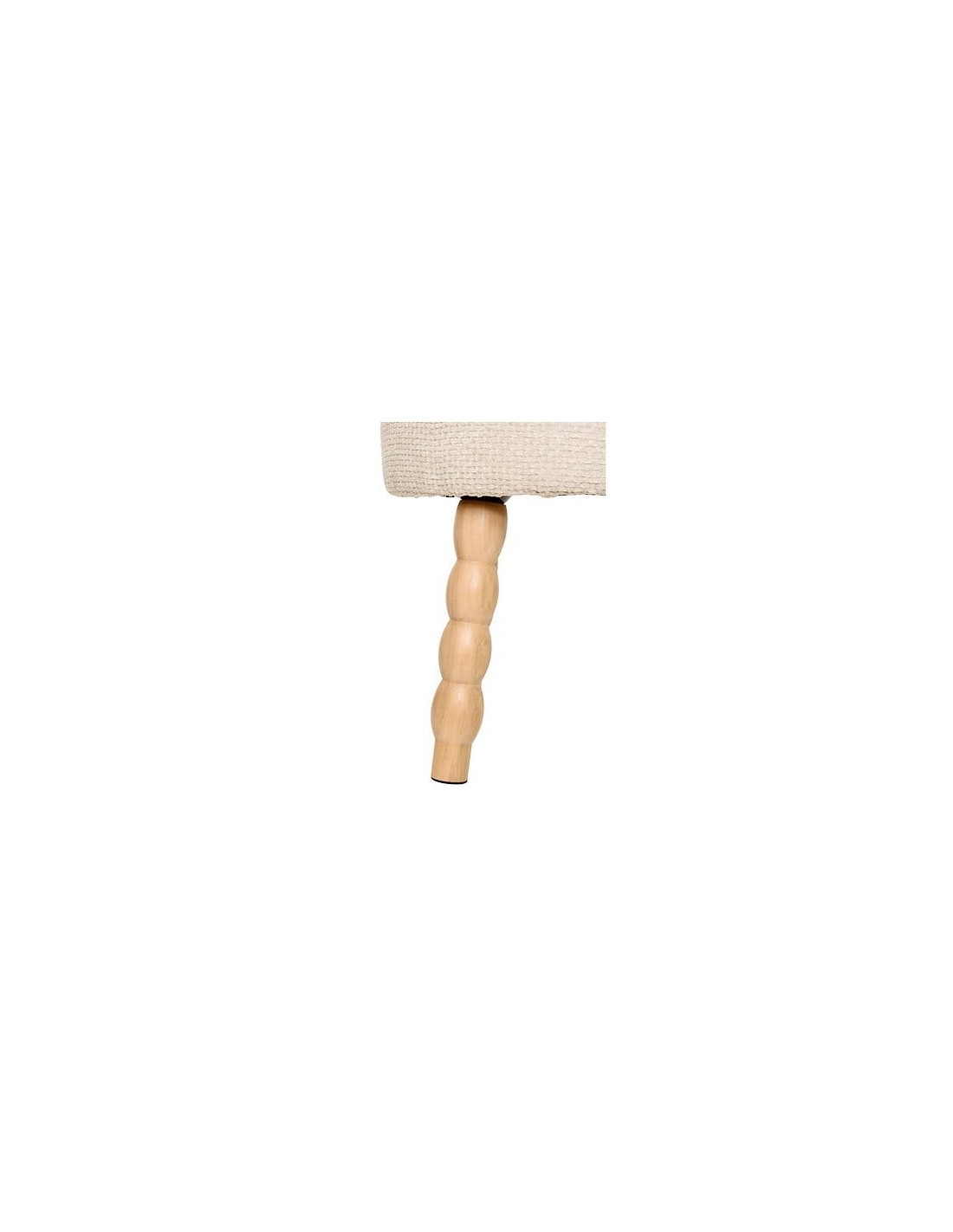 Sgabello d’appoggio, Spolo, D. 38 cm, H. 39 cm, ciniglia bianca