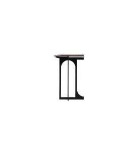 Consolle Tusco, L. 140 cm, P. 34 cm, A. 79,5 cm, metallo, MDF effetto marmo, nero