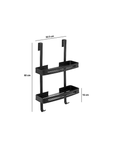 MENSOLA DOPPIA 200120 BLACKALU 32X16X60CM NERO ALLUMINIO