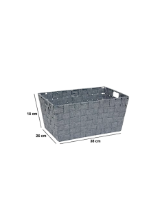 CESTO 204977A LISE GRIGIO 38X26X18CM POLIESTERE/METALLO