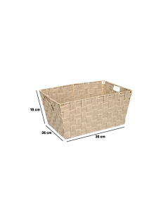 CESTO 204977B LISE BEIGE 38X26X18CM POLIESTERE/METALLO
