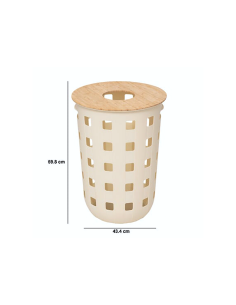 PORTABIANCHERIA 206717 HARMONY 60LT BAMBOO CON COPERCHIO