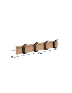 Patere in legno e metallo 4 teste 5five marrone