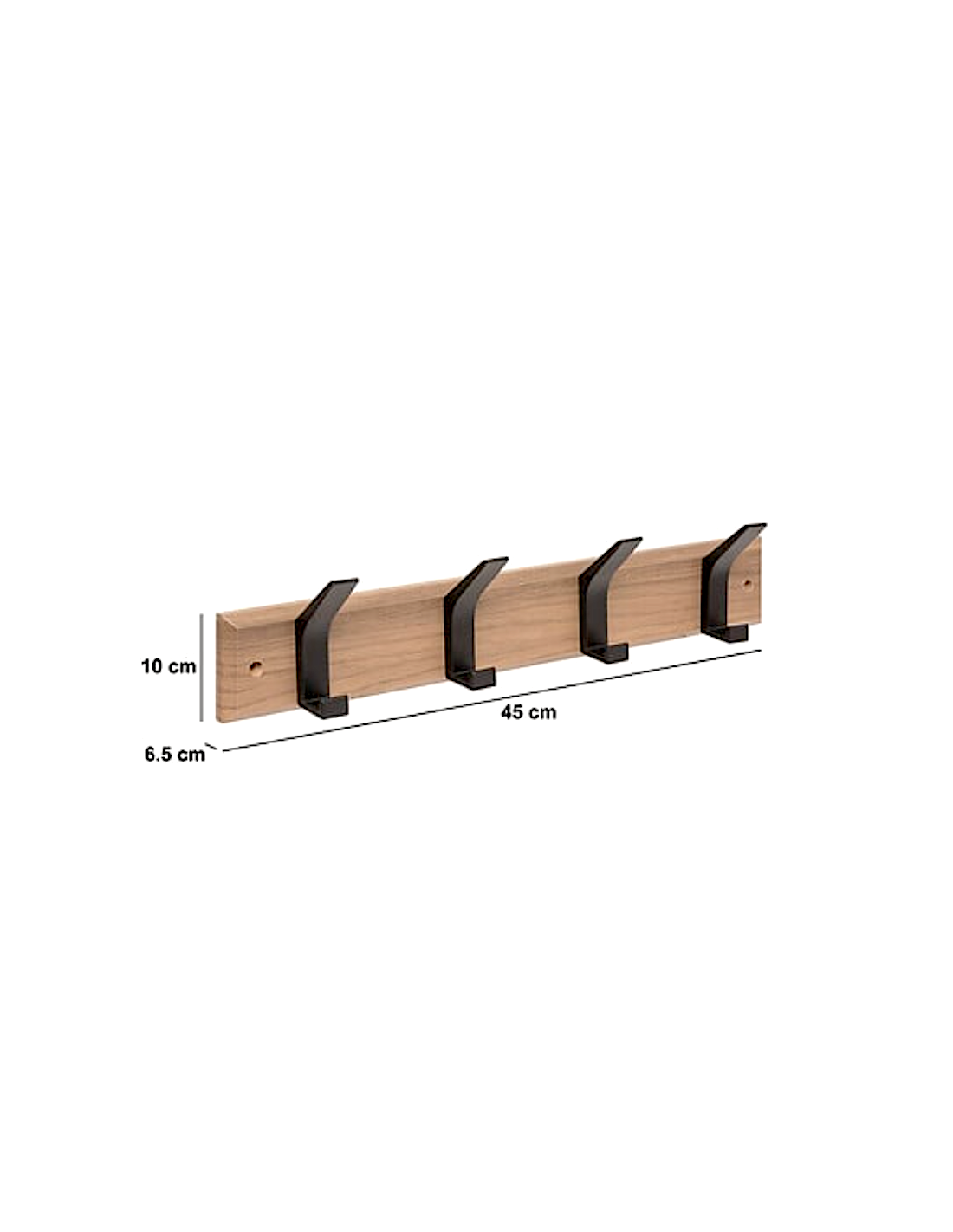 Patere in legno e metallo 4 teste 5five marrone