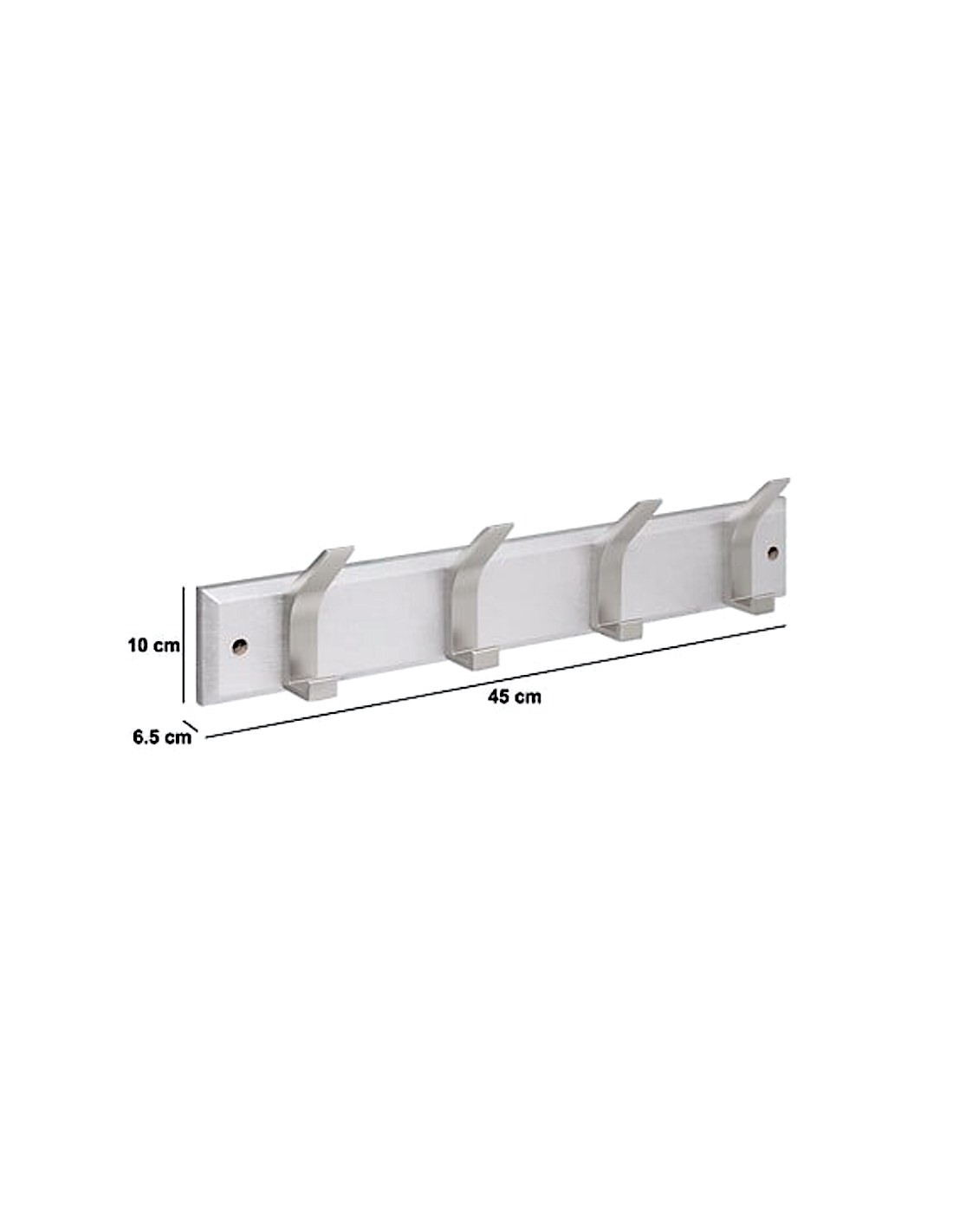 Patere in legno e metallo 4 teste 5five argento