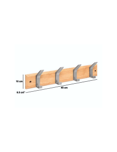 Patere in legno e metallo 4 teste 5five naturale